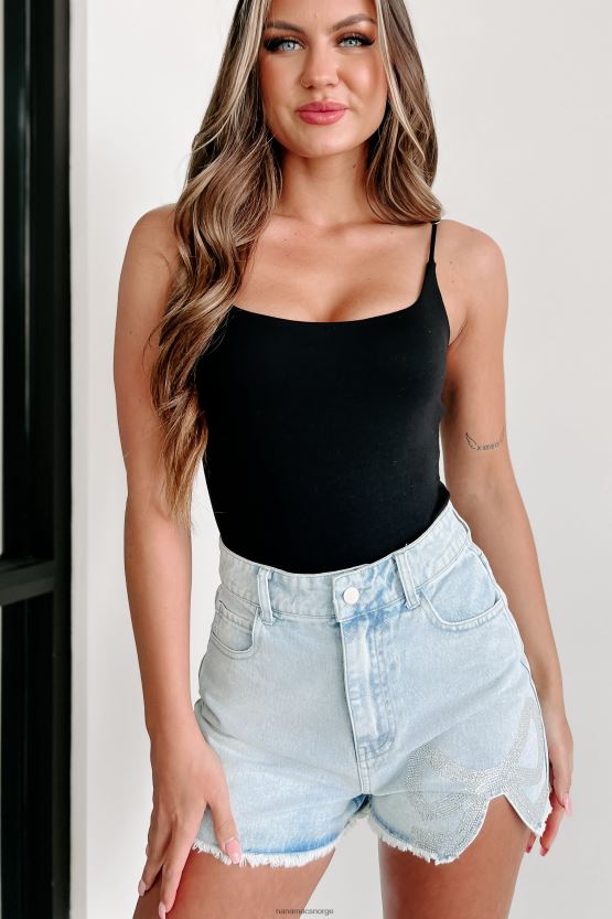 svart NanaMacs flytt over bodysuit med firkantet hals 402NJ0459