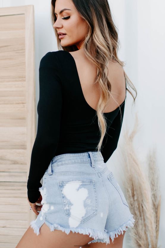 svart NanaMacs macie original bodysuit med v-hals 402NJ0326