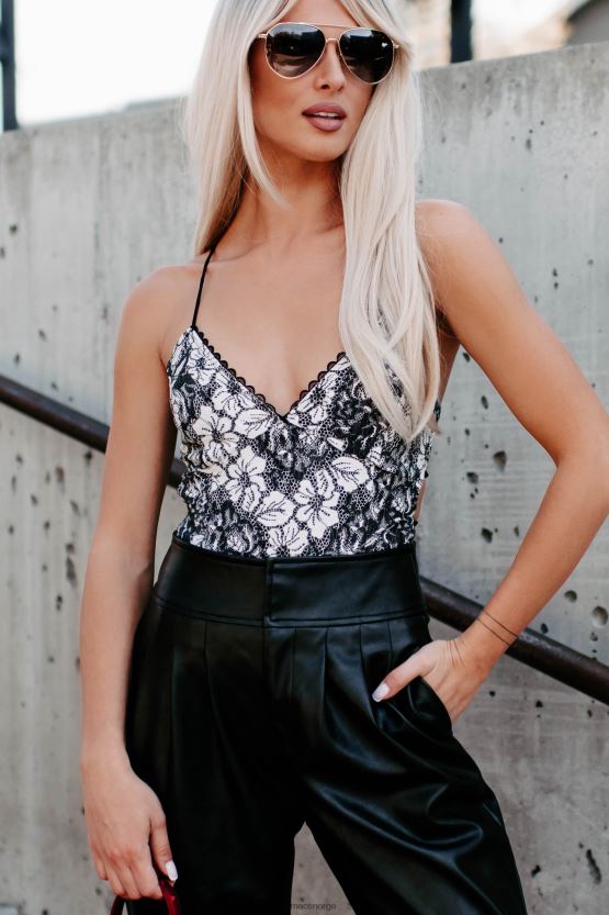 svart NanaMacs overraske dem blonder åpen rygg original bodysuit 402NJ0422