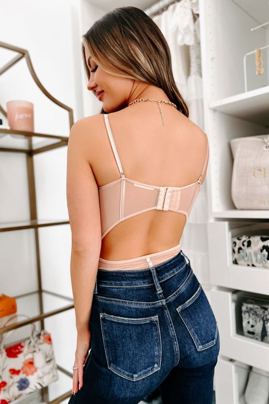 taupe NanaMacs skritt mot deg polstret netting-body 402NJ0437