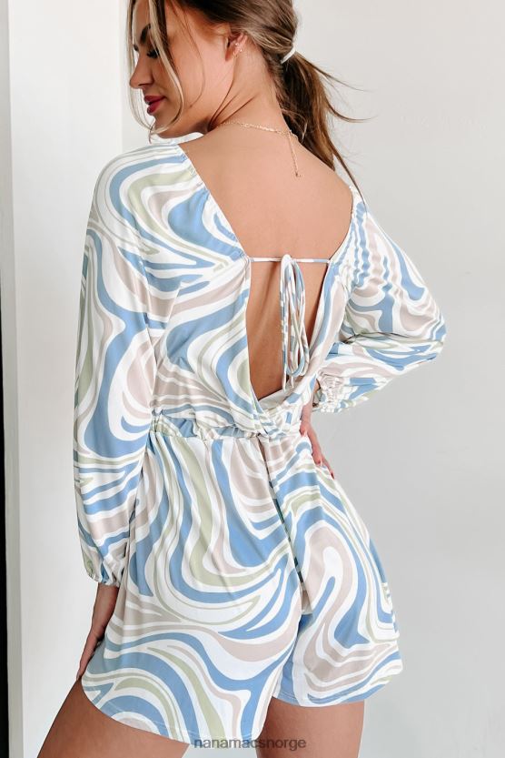 blå NanaMacs no lies langermet mønstret bukse 402NJ02614