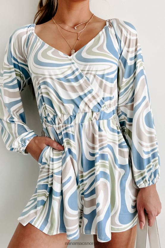 blå NanaMacs no lies langermet mønstret bukse 402NJ02614