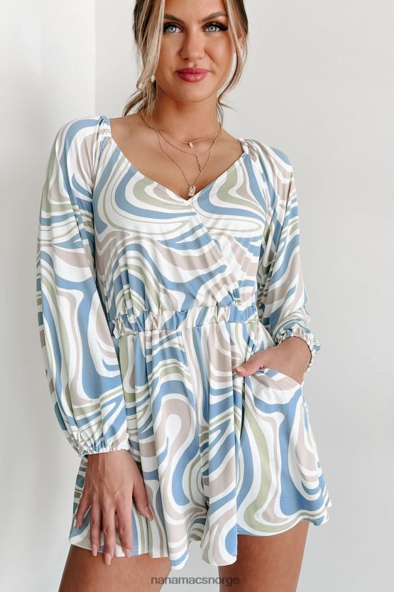 blå NanaMacs no lies langermet mønstret bukse 402NJ02614