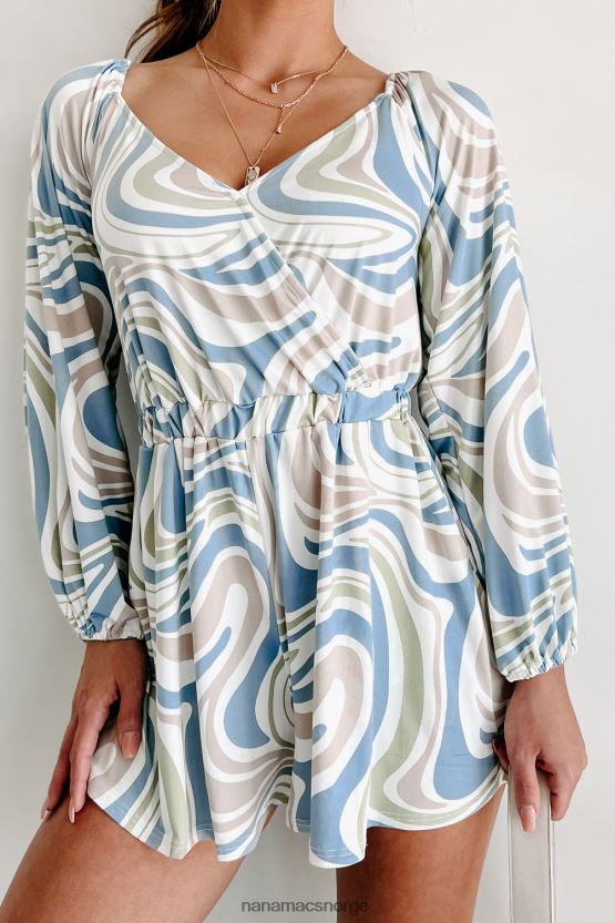 blå NanaMacs no lies langermet mønstret bukse 402NJ02614