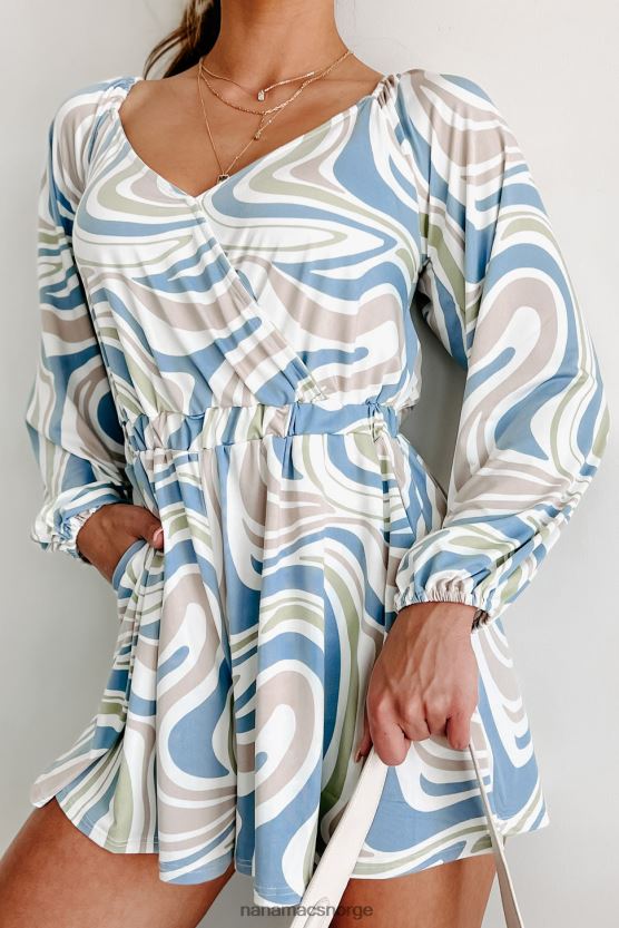 blå NanaMacs no lies langermet mønstret bukse 402NJ02614