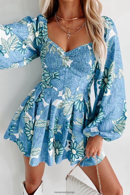 blå grønn NanaMacs karismatisk øyeblikk floral trykt langermet bukse 402NJ02557