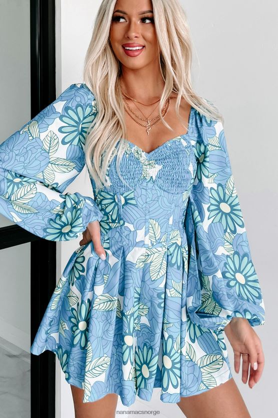 blå grønn NanaMacs karismatisk øyeblikk floral trykt langermet bukse 402NJ02557