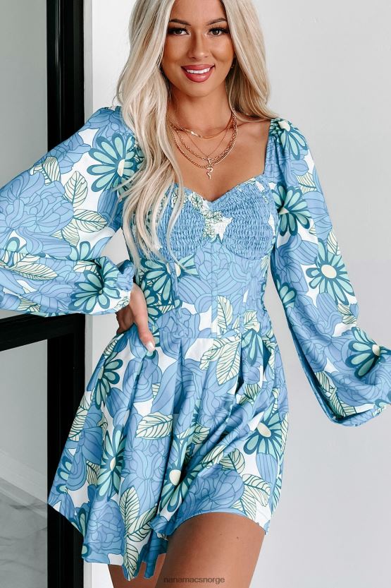 blå grønn NanaMacs karismatisk øyeblikk floral trykt langermet bukse 402NJ02557