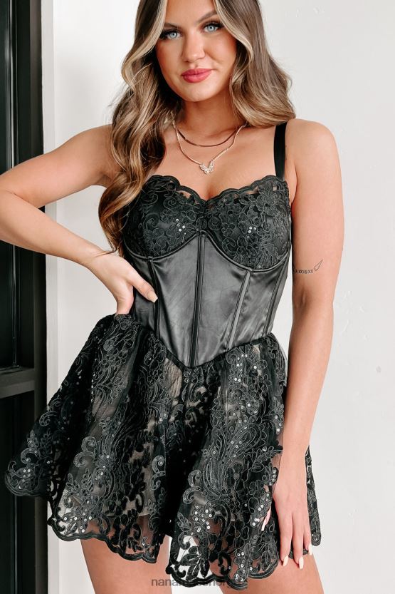 svart NanaMacs din perfekte vision blonde korsett romper 402NJ02585