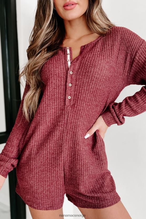 vin NanaMacs en natt hjemme langermet vaffelstrikket bukse 402NJ02659