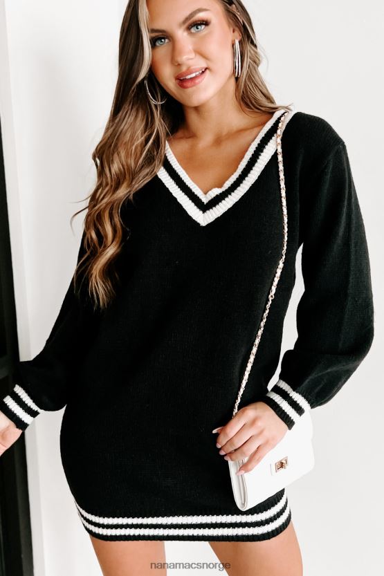 svart NanaMacs bedre være langermet genser kjole 402NJ01722