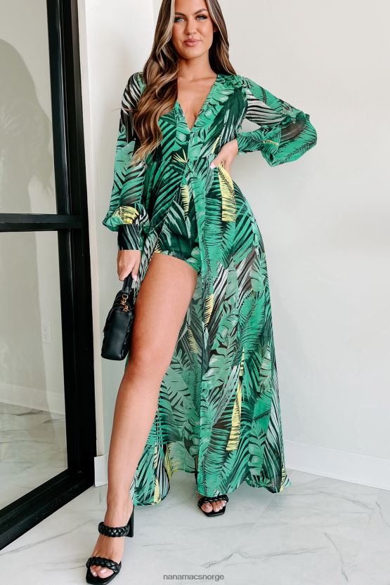 grønn NanaMacs karibisk drømmende tropisk trykt raxi 402NJ02496