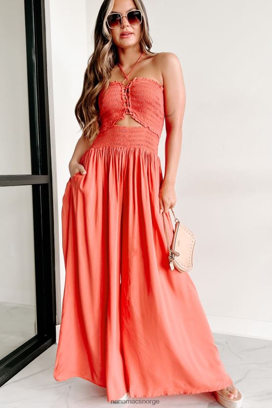 korall NanaMacs hva en følelse halter neck wide leg jumpsuit 402NJ02580