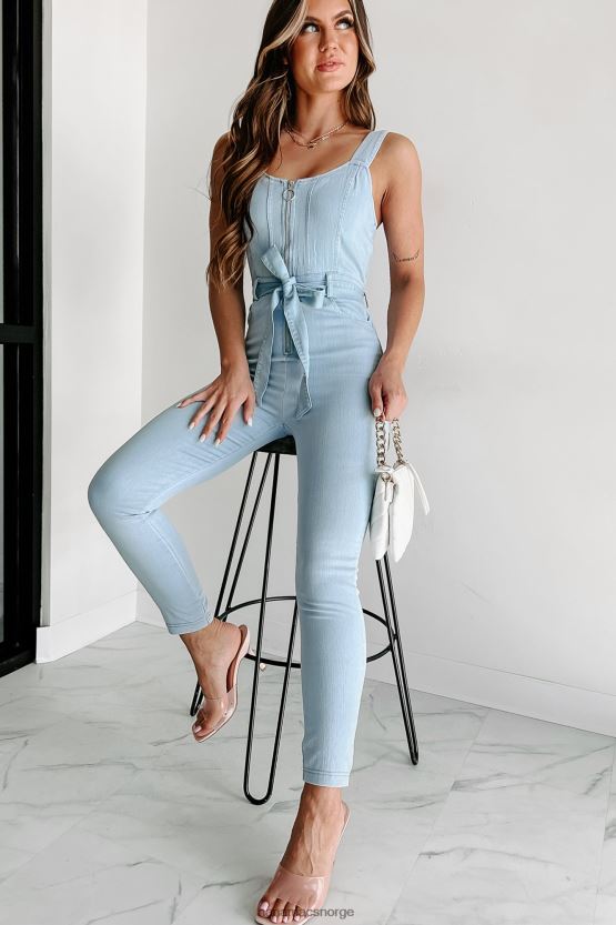 lett denim NanaMacs riktig trekk glidelås foran denim jumpsuit 402NJ02629