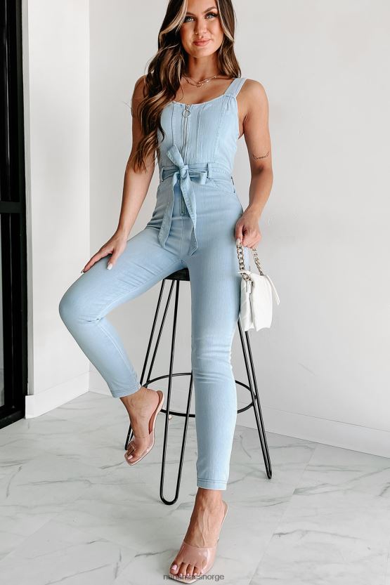lett denim NanaMacs riktig trekk glidelås foran denim jumpsuit 402NJ02629