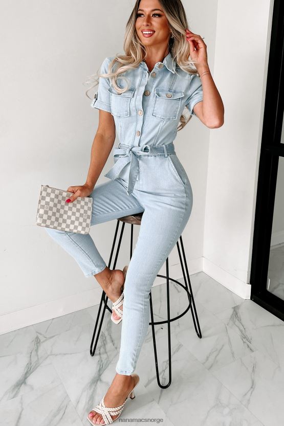 lett denim NanaMacs ærlige dager jobb skinny denim jumpsuit 402NJ02641