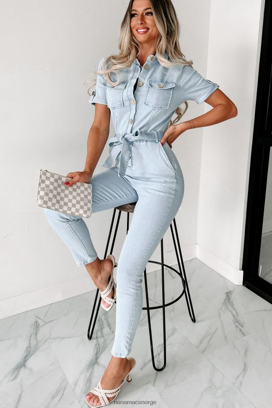 lett denim NanaMacs ærlige dager jobb skinny denim jumpsuit 402NJ02641