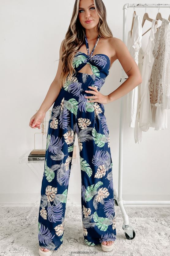 marinen NanaMacs går med flyten tropisk print halter neck jumpsuit 402NJ02550