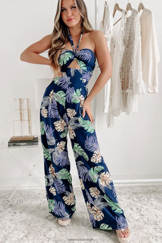 marinen NanaMacs går med flyten tropisk print halter neck jumpsuit 402NJ02550