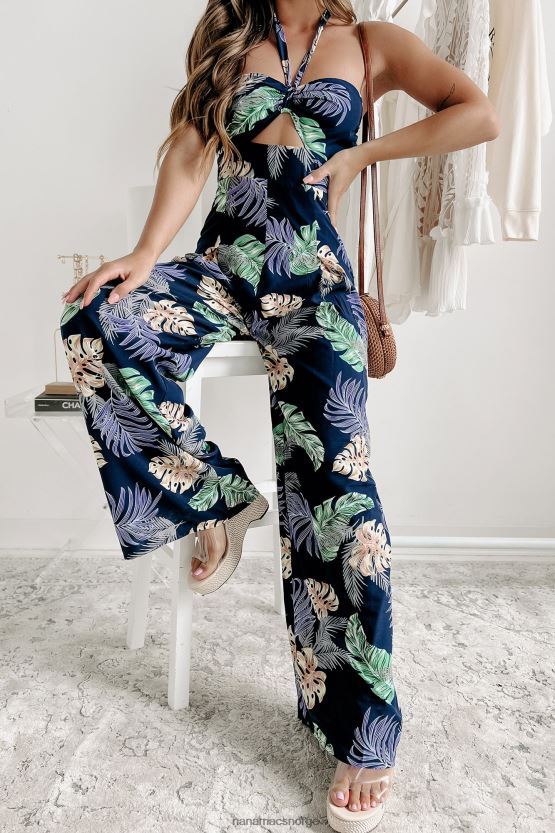 marinen NanaMacs går med flyten tropisk print halter neck jumpsuit 402NJ02550