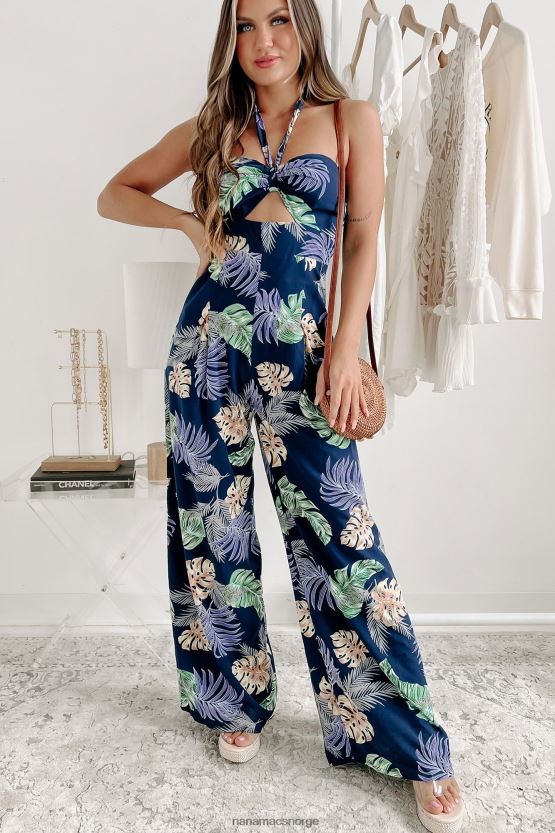 marinen NanaMacs går med flyten tropisk print halter neck jumpsuit 402NJ02550