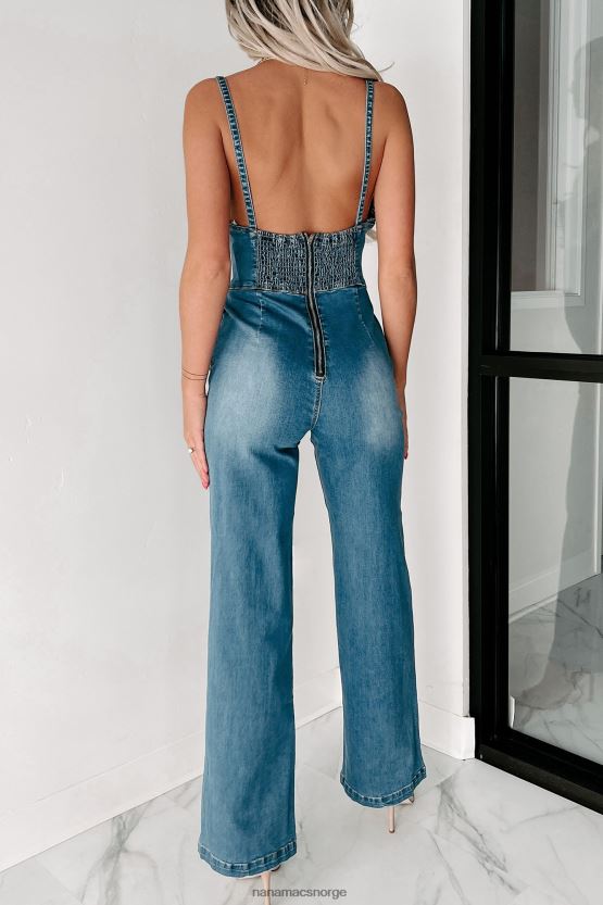 medium NanaMacs enhver dag brede ben denim jumpsuit 402NJ02640