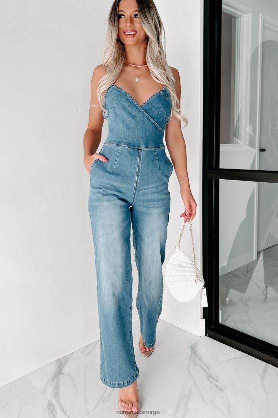 medium NanaMacs enhver dag brede ben denim jumpsuit 402NJ02640