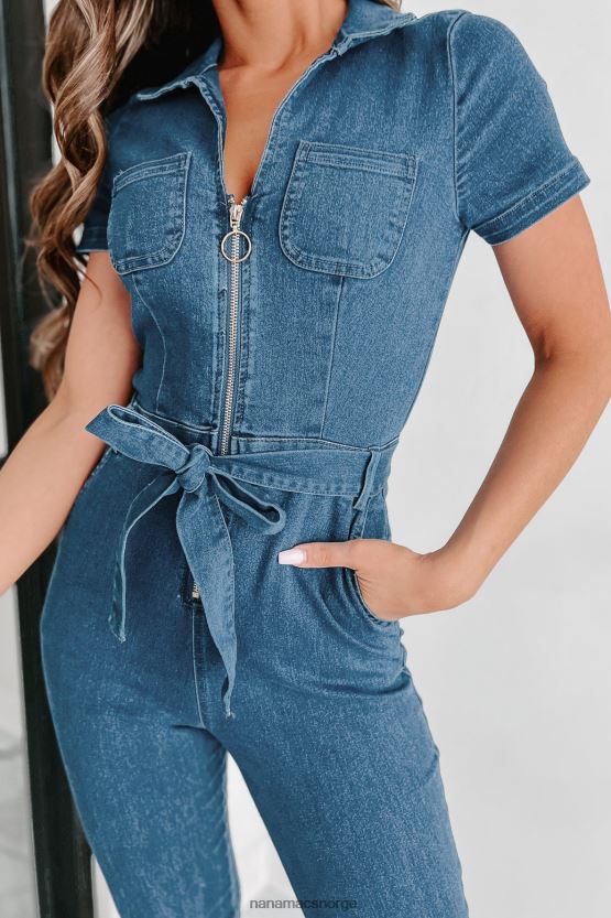 medium denim NanaMacs justine jumpsuit i denim med glidelås foran 402NJ02645
