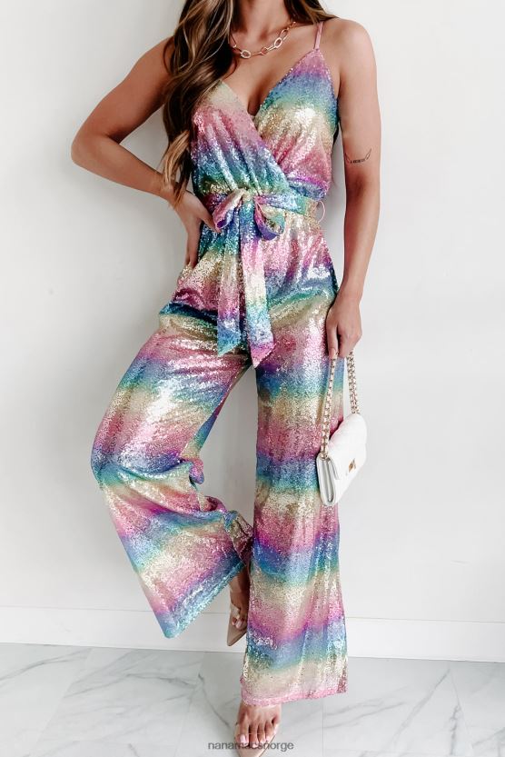 multi NanaMacs som det var paljett wide leg jumpsuit 402NJ02610