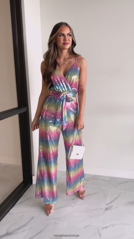 multi NanaMacs som det var paljett wide leg jumpsuit 402NJ02610