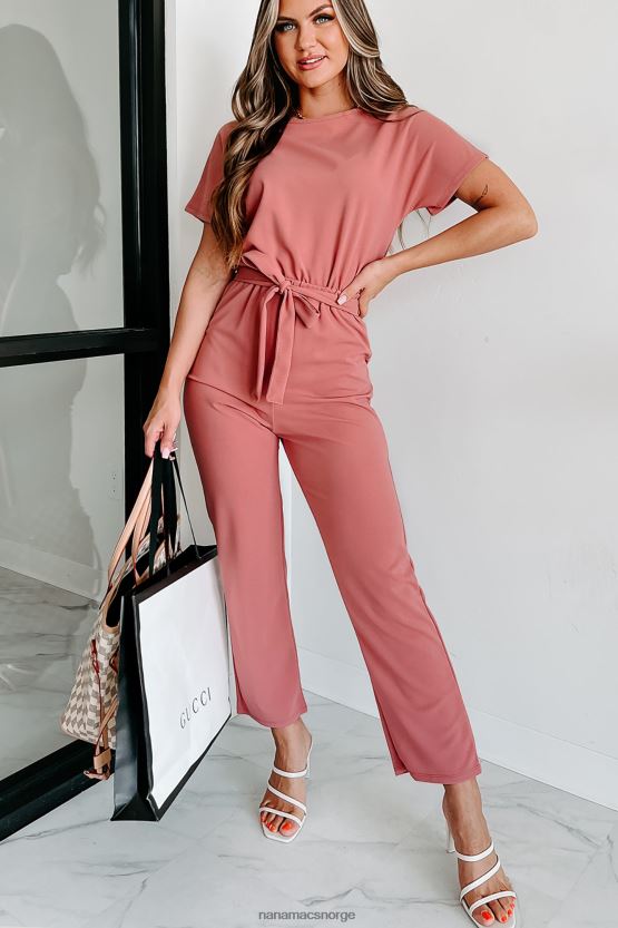 rosentre NanaMacs fullføre oppgaver kortermet tie-midje jumpsuit 402NJ02531