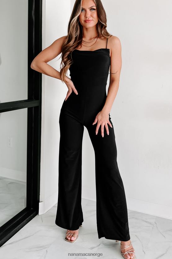 svart NanaMacs beste policy cowl-neck jumpsuit 402NJ02599