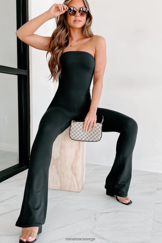 svart NanaMacs vær forsiktig med hva du sier stroppeløs jumpsuit med ben 402NJ02626