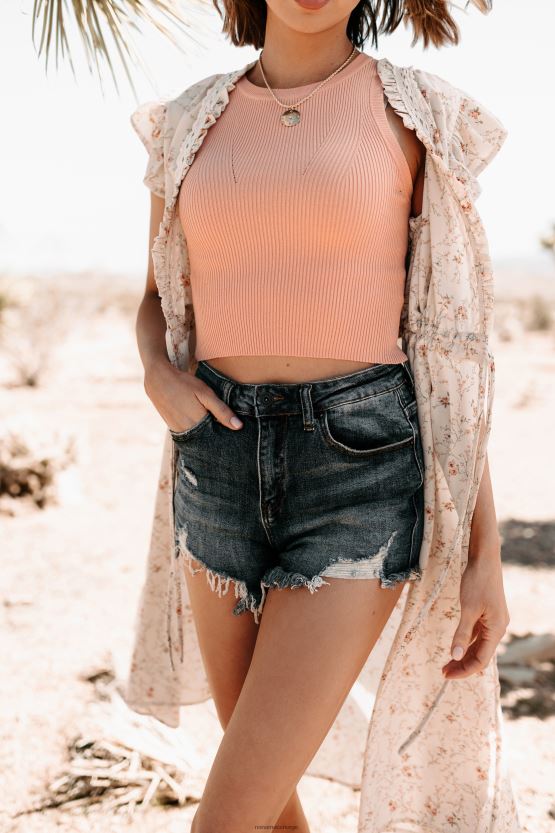 fersken/krem NanaMacs meningsfulle intensjoner tie-midje floral kimono 402NJ03844