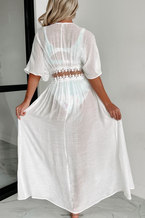hvit NanaMacs kysset av solen slips foran duster kimono 402NJ03553