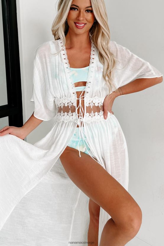 hvit NanaMacs kysset av solen slips foran duster kimono 402NJ03553