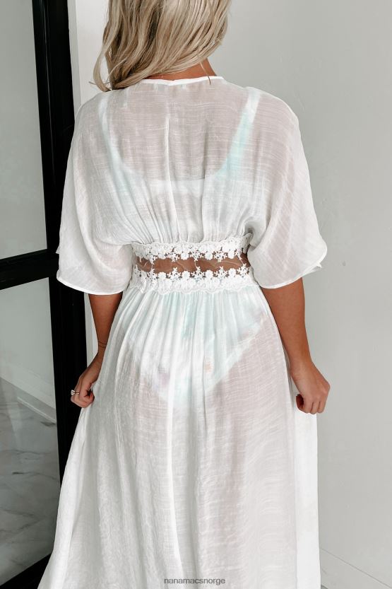 hvit NanaMacs kysset av solen slips foran duster kimono 402NJ03553