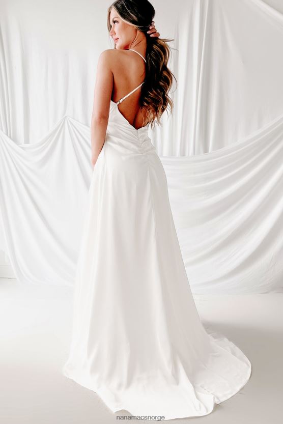 hvit NanaMacs evig og mer maxi-kjole med kappe 402NJ02367