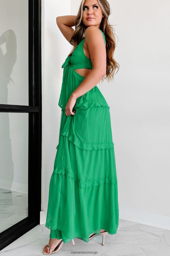 kelly grønn NanaMacs hodet i skyene lagdelt maxikjole 402NJ02316