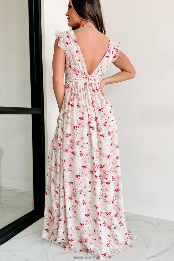 krem NanaMacs uuttalte ord floral maxi kjole 402NJ02373