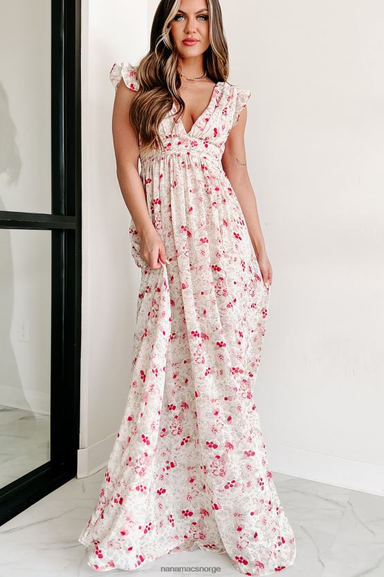 krem NanaMacs uuttalte ord floral maxi kjole 402NJ02373