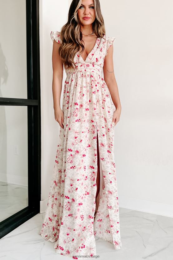 krem NanaMacs uuttalte ord floral maxi kjole 402NJ02373