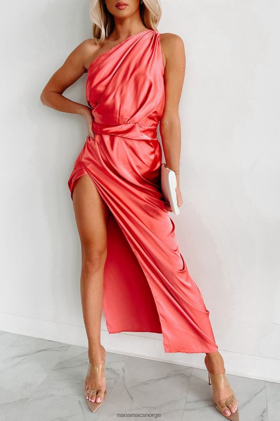 laks NanaMacs all denne kjærlighet sateng en skulder maxi kjole 402NJ02357