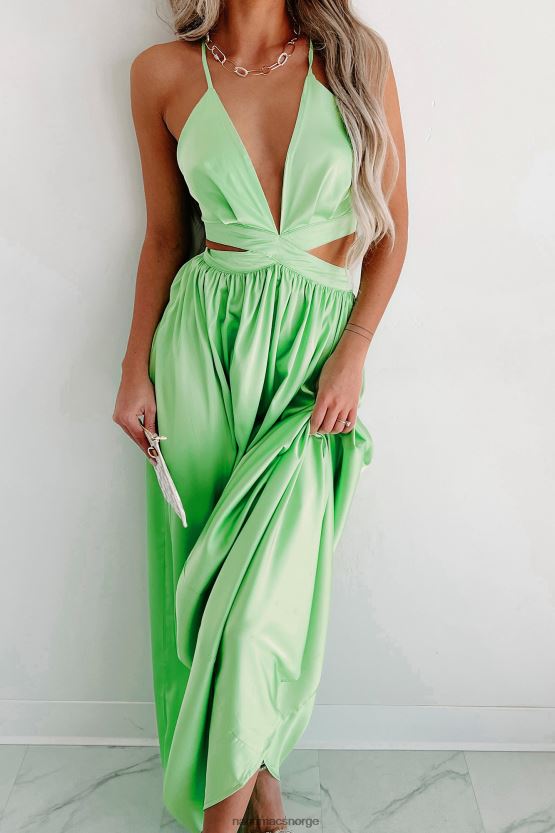 lime NanaMacs lyse vakker halter neck maxi kjole 402NJ02388
