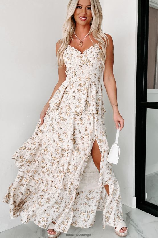 naturlig NanaMacs idylliske følelser lagdelt floral maxi kjole 402NJ02346