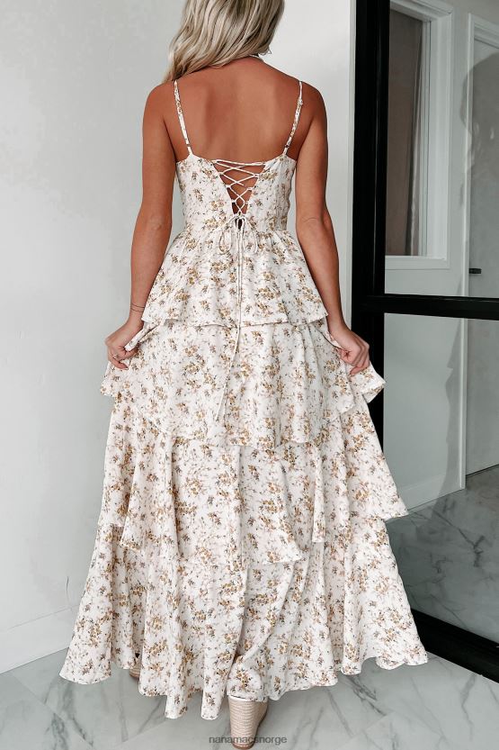 naturlig NanaMacs idylliske følelser lagdelt floral maxi kjole 402NJ02346