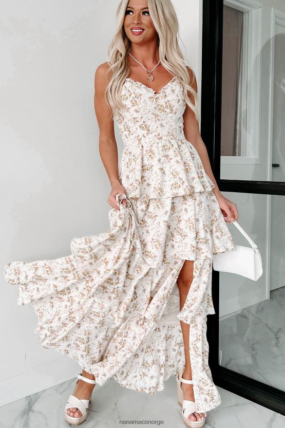 naturlig NanaMacs idylliske følelser lagdelt floral maxi kjole 402NJ02346