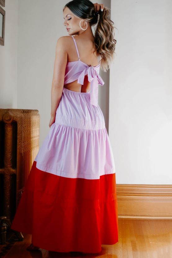 orkide NanaMacs ekte smiler colorblock maxi kjole 402NJ02394