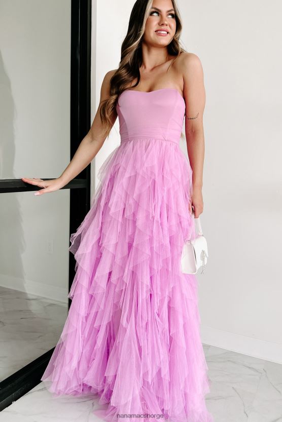 orkide NanaMacs gallamål stroppeløs maxi-kjole i tyll 402NJ02356