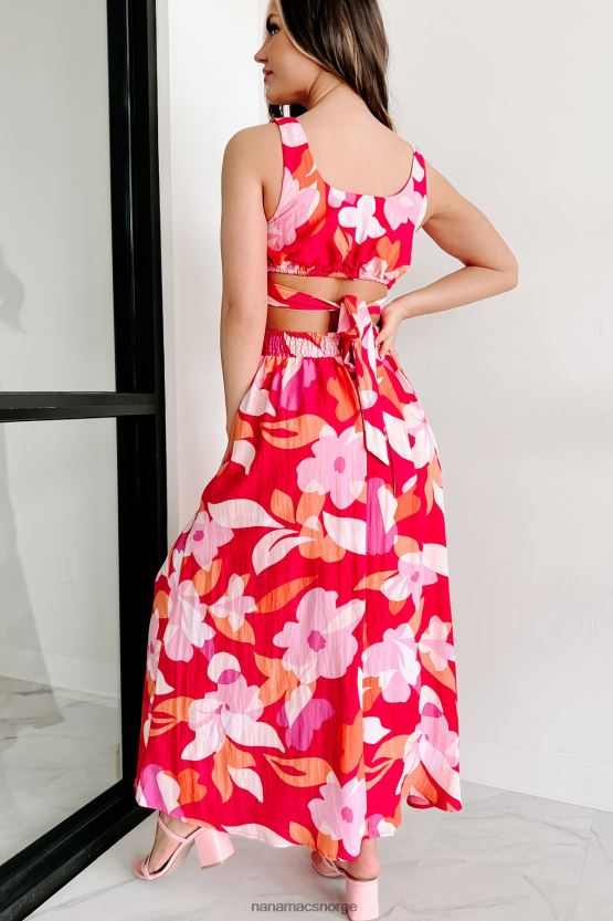 rosa NanaMacs til ny hellos ryggløs maxikjole 402NJ02348